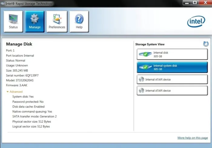 Intel Rapid Storage Technology Driver