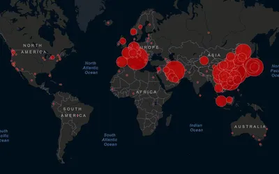 Coronavirus COVID-19 WHO pandemic world map John Hopkins