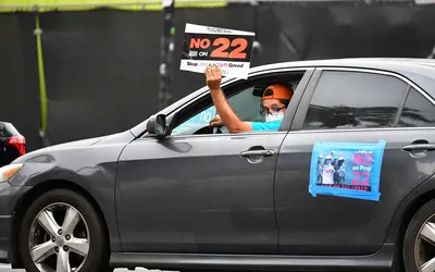 lyft uber california rally Proposition 22 Assembly Bill 5 vote