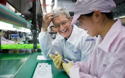 Apple CEO Tim Cook at Foxconn